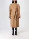 Khaite Single-breasted Belted Coat In Brown