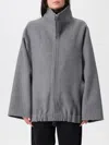 Khaite 'garret' Wool Double Oversized Jacket In Gray