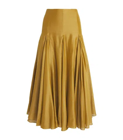 Khaite Coda Maxi Skirt In Gold