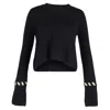 Khaite Colette Contrast-whipstitching Jumper In Black Wool In Black
