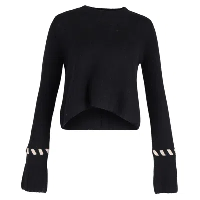 Khaite Colette Contrast-whipstitching Jumper In Black Wool