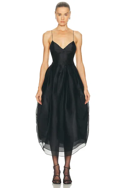 Khaite Colette Silk Organza Gown In Black