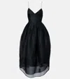 Khaite Colette Silk Tulle Midi Dress In Black