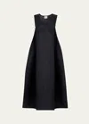 Khaite Coli Flared Maxi Dress In Black