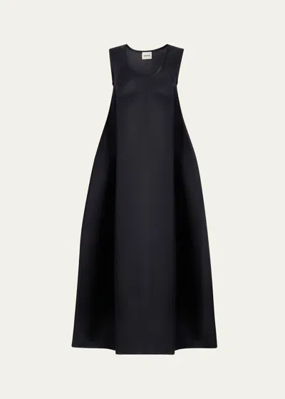 Khaite Coli Flared Maxi Dress In Black