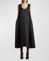 Khaite Coli Flared Maxi Dress In Black