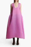 Khaite Coli Flared Maxi Dress In Orchid