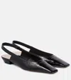 KHAITE COLIN CRINKLED LEATHER SLINGBACK FLATS