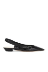 Khaite Colin Crinkled-leather Slingback Pumps In Black