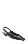 Khaite Colin Crinkled-leather Slingback Pumps In Black