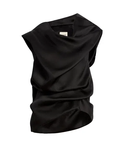 Khaite Collar Coat In Black