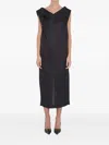 Khaite Collar-detail Midi Dress In Black