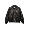 Khaite Collared Leather Jacket In Black