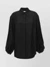 Khaite Bam Balloon-sleeve Oversized Button-down Top