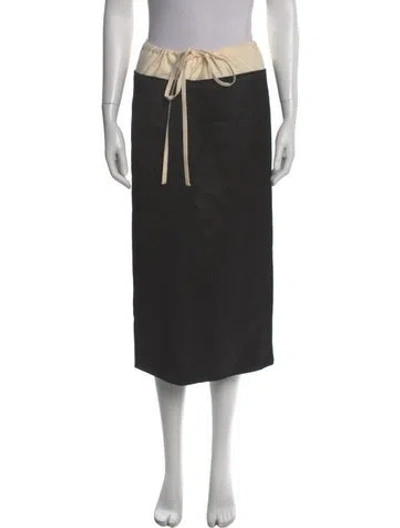 Pre-owned Khaite Colorblock Pattern Midi Length Skirt In Black