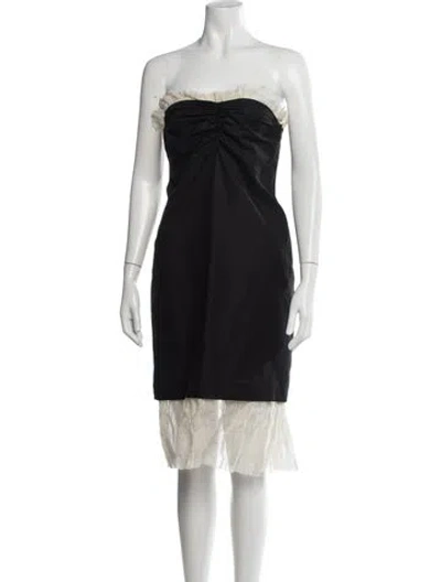 Pre-owned Khaite Colorblock Pattern Mini Dress In Black