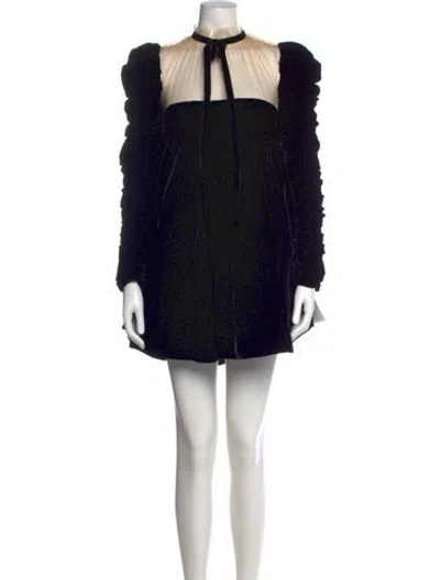 Pre-owned Khaite Colorblock Pattern Mini Dress W/ Tags In Black