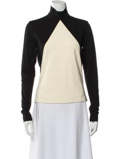 Pre-owned Khaite Colorblock Pattern Turtleneck Top In Green