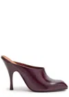 Khaite Colt 100 Glossed Leather Mules In Burgundy