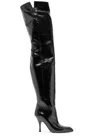 Khaite Colt 100 Glossed Leather Over-the-knee Boots In Black
