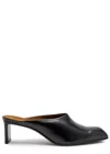Khaite Colt 50 Glossed Leather Mules In Black