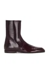 Khaite Colt Leather Ankle Boots In Burgundy