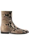 Khaite Colt Python-embossed Leather Bootie In Neutro