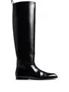 Khaite Colt Knee-high Riding Boots With Glossy Finish In Black