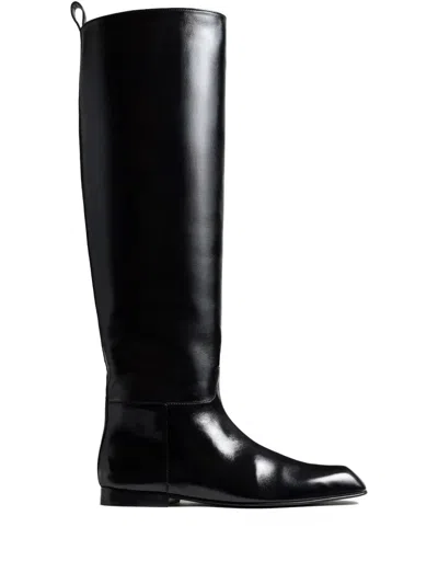 KHAITE COLT KNEE-HIGH RIDING BOOTS WITH GLOSSY FINISH