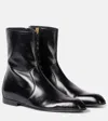 Khaite Colt Leather Ankle Boots In Black