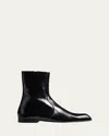 Khaite Glossy Enameled Leather Boot In Black