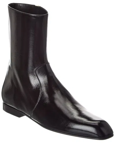 Khaite Colt Leather Bootie In Black