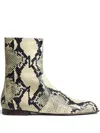 Khaite Colt Snake-effect Leather Ankle Boots In Neutral