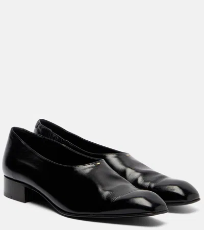 Khaite Colt Leather Slip-on Loafers In Black