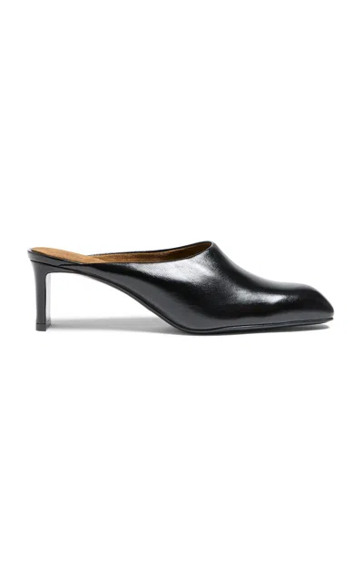 Khaite Colt Leather Mules In Black