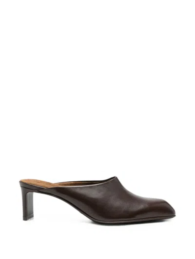 Khaite Colt Leather Mules In Brown