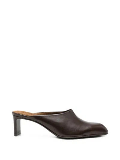 Khaite Colt Leather Mules In Brown