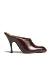 Khaite Colt Leather Mules In Burgundy