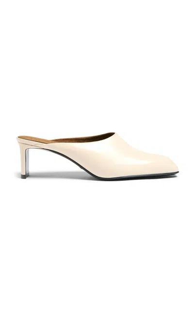 Khaite Colt Leather Mules In White