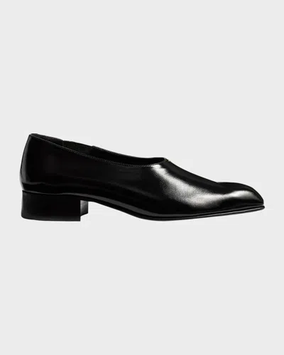 Khaite Colt Leather Slip-on Loafers In Black