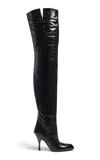 Khaite Colt Over-the-knee Leather Boots In Black