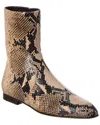 Khaite Colt Python-embossed Leather Bootie In Brown