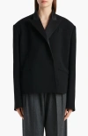 Khaite Comair Double Face Crepe Jacket In Black