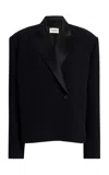 Khaite Comair Double-faced-crepe Jacket In Black