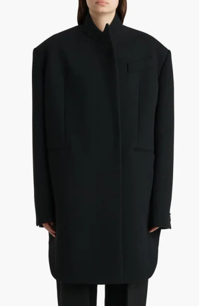 Khaite Comelle Crepe Coat In Black