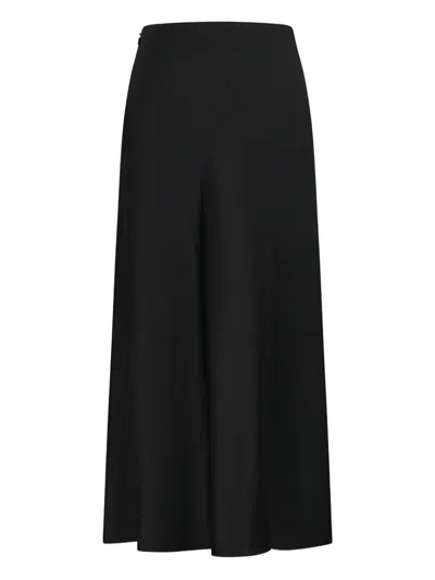 Khaite Concealed-fastening Midi Skirt In Black