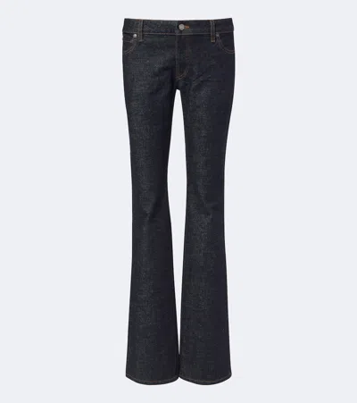 Khaite Conforti Cotton Bootcut Jeans In Blue