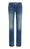 Khaite Conforti Cotton-blend Jean In Blue