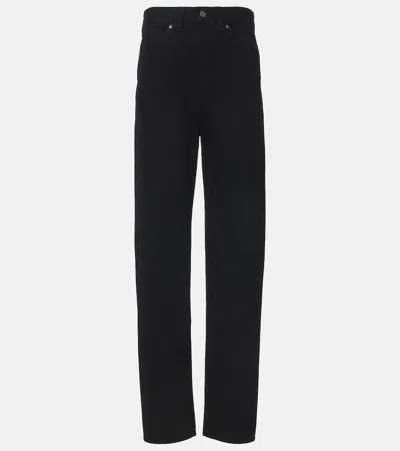 Khaite Corben High-rise Tapered Jeans In Black