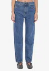 Khaite Corben Straight-leg Jeans In Blue